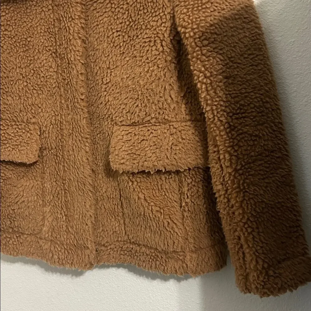 Talbots Faux Shearling Teddy Coat brown size XS - Picture 6 of 10